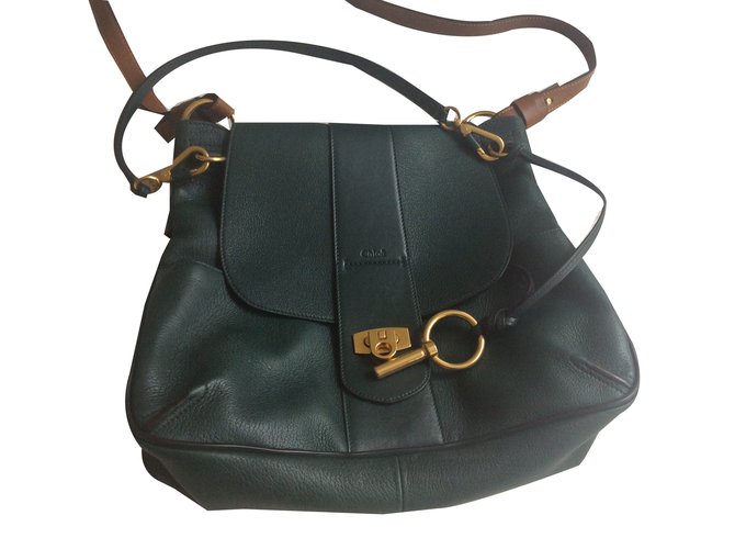 Chloé Sac à main Cuir Vert  ref.46226