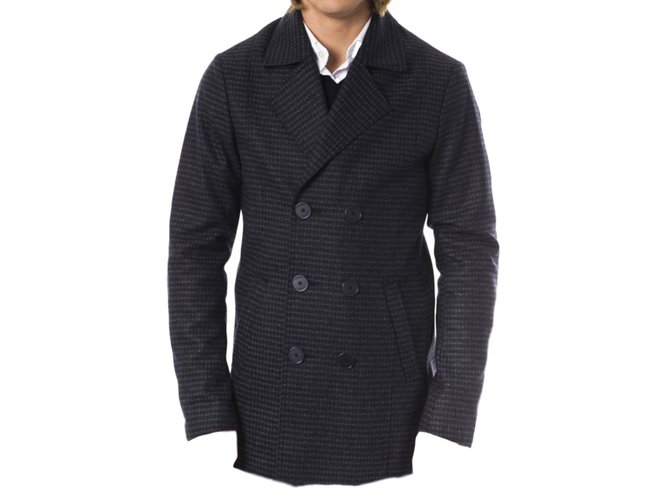Byblos nova jaqueta masculina de peito com forro Cinza antracite Madeira  ref.46241