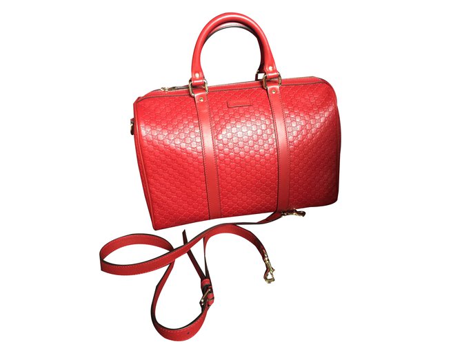 Gucci Bolsa Vermelho Couro  ref.46242