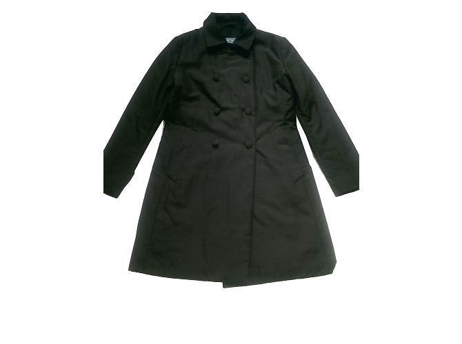Abrigo de seda gris Prada 