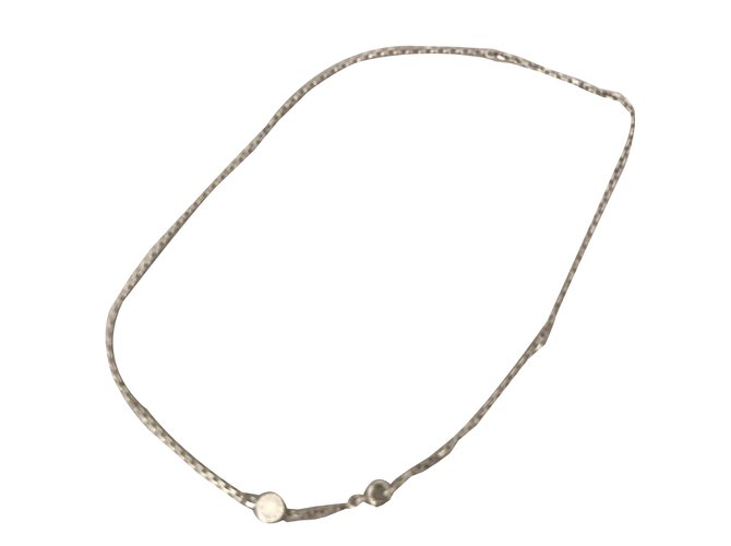Hermès Necklaces Silvery Silver  ref.46279