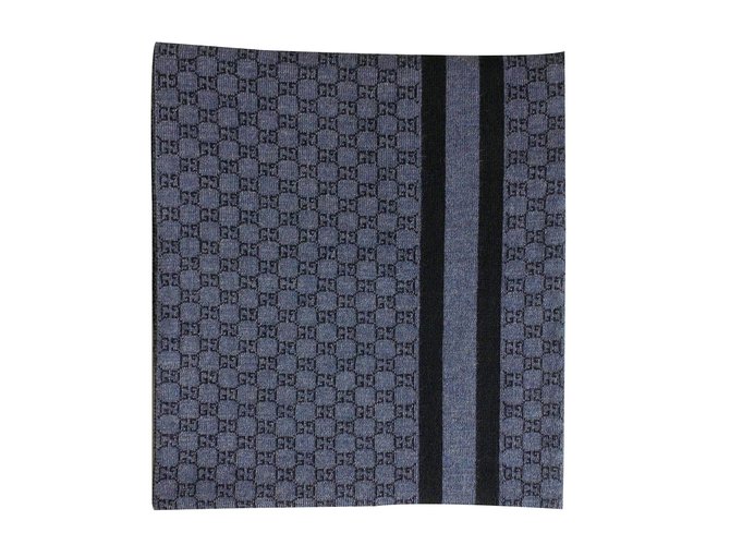 Gucci Foulards Laine Bleu  ref.46340