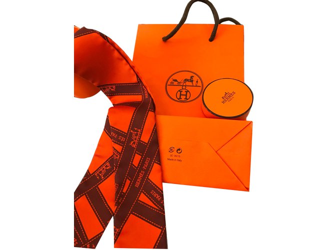 Hermès Twilly Soie Orange  ref.46350