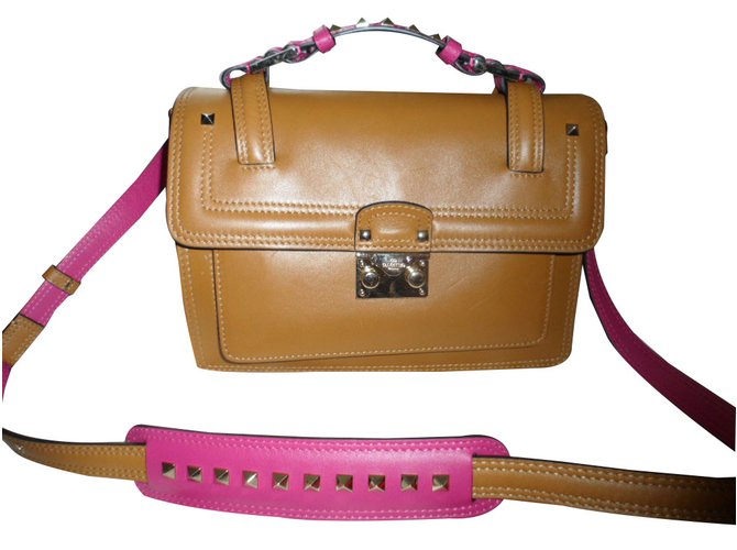 Valentino Garavani Handbags Caramel Leather  ref.46387