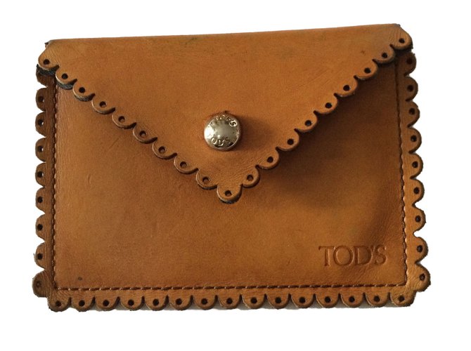 Tod's Card holder Caramel Leather  ref.46388