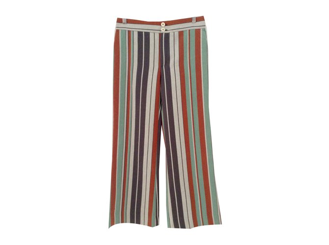 Chloé Pantalons Coton Multicolore  ref.46390