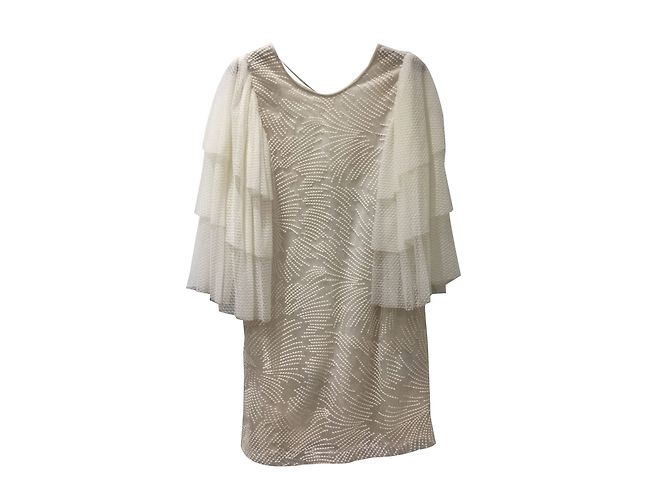 Sessun Tunika Creme Wolle und Viskose XS Roh