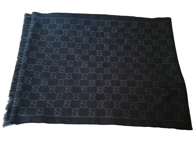 Gucci Scarves Navy blue Wool  ref.46410