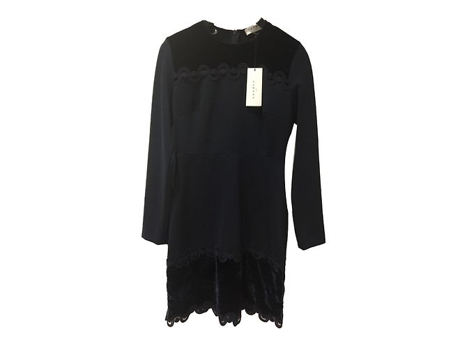 Abito Sandro Blu Notte in Velluto Blu navy