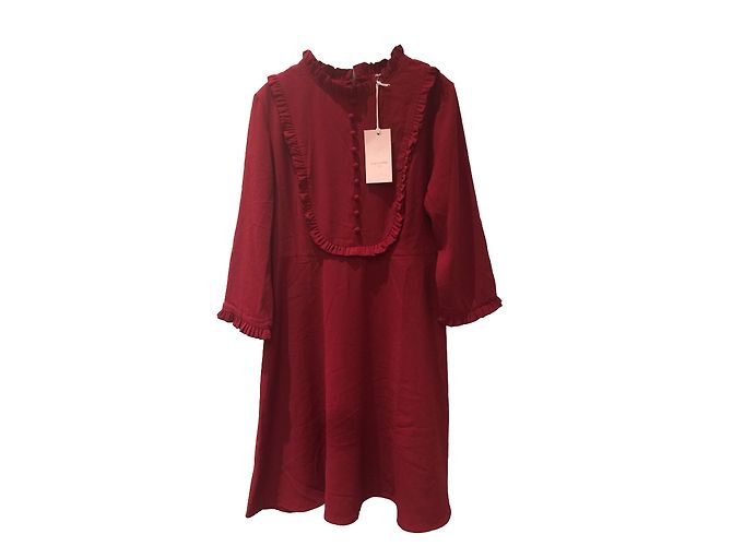 Autre Marque Burgunderrotes Polyester Kleid M Bordeaux