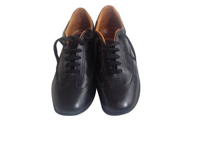 Hermès sneakers Cuir Noir  ref.46450