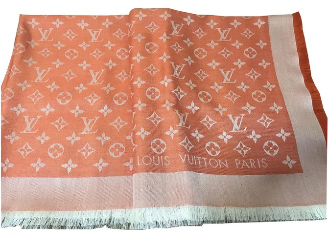 Louis Vuitton Bufandas Naranja Seda  ref.46503