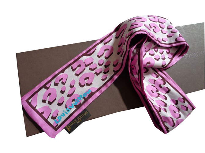 Louis Vuitton sciarpe Rosa Seta  ref.46511