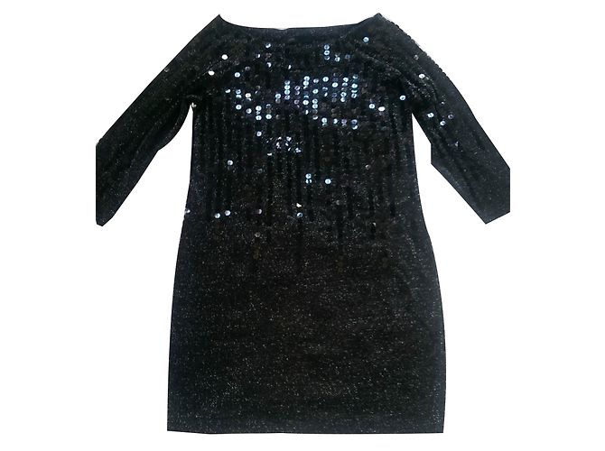 Maje Kurzes Kleid mit schwarzen Pailletten