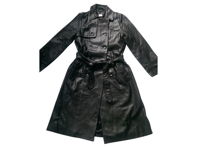 Claudie Pierlot Coats, Outerwear Black Leather  ref.46536