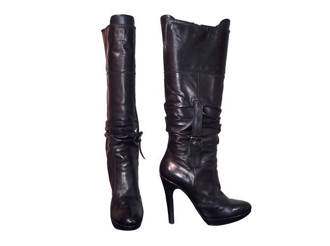 Barbara Bui Boots Black Leather  ref.46545