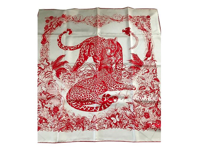 Hermès Seiden Schals Rot