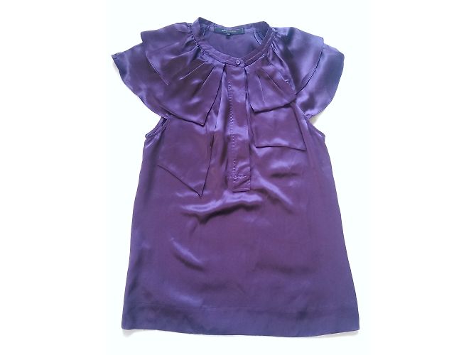 Bcbg Max Azria Blusa sem mangas de seda roxa S Roxo