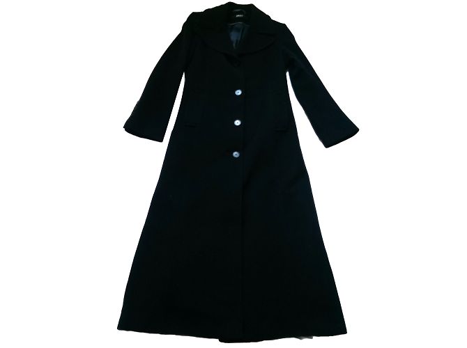 Abrigo largo negro DKNY de lana y cachemira