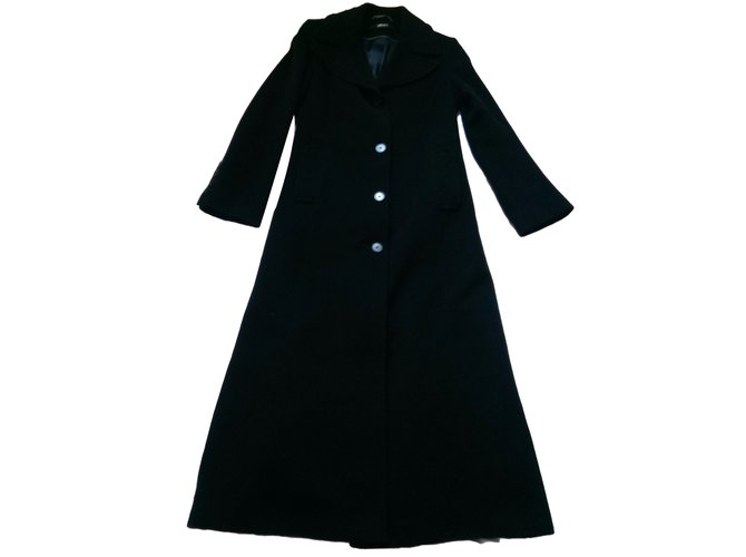 Dkny Coats, Outerwear Black Cashmere Wool  ref.46618