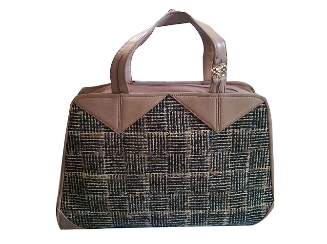 Bolsa Loewe de pele e tecido Hazelmut