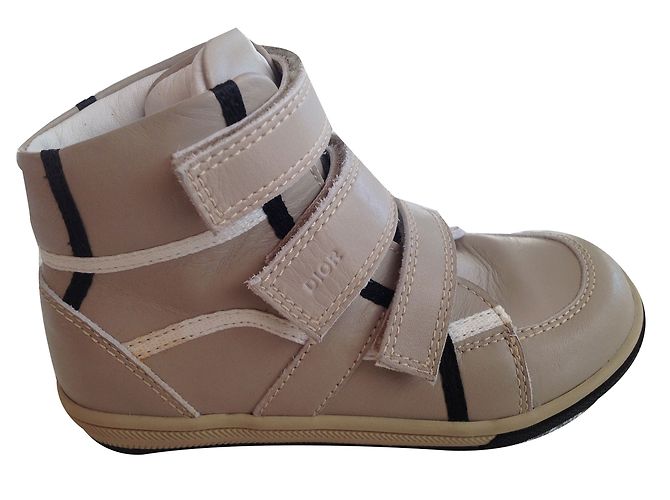 Baskets Baby Dior One-Hour en cuir noir et beige Taille 24