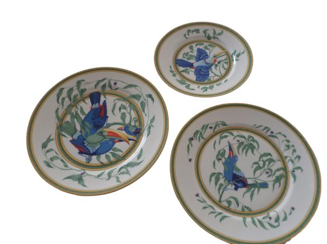 Hermès HERMES  plate TOUCAN theme Multiple colors