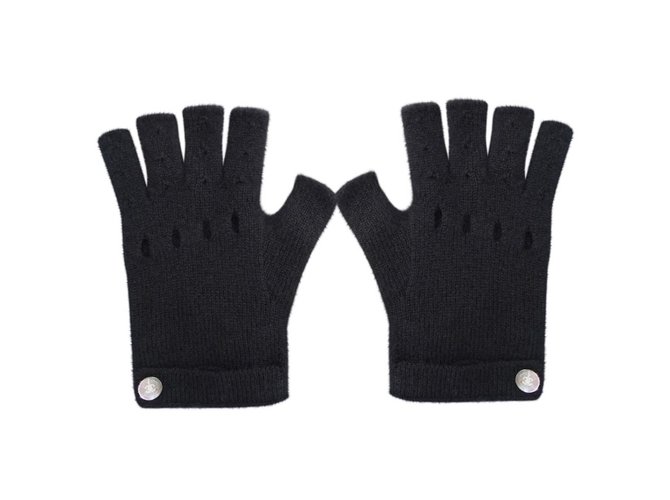 Chanel Gloves Black Cashmere  ref.46745