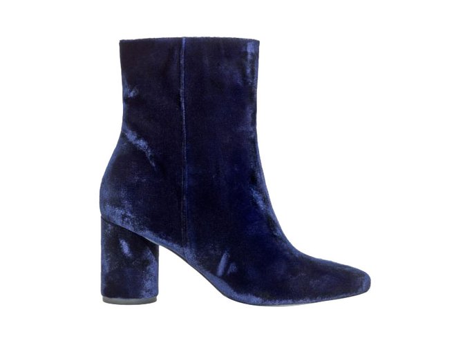 & Other Stories Ankle boots in velvet Navy blue  ref.46796