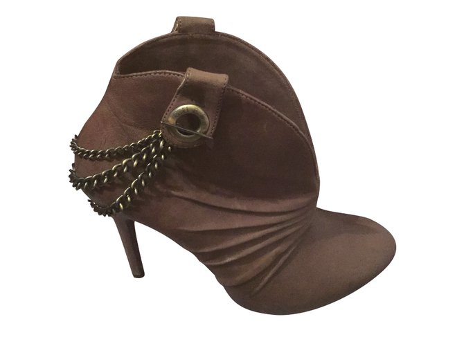 Guess Ankle Boots Taupe Leather  ref.46855