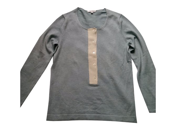 Eric Bompard Sweater Blue Cream Silk Cashmere  ref.46917