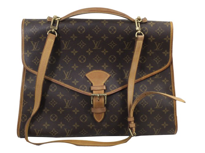 Louis Vuitton Beverly Aktentasche Braun Leder  ref.46923