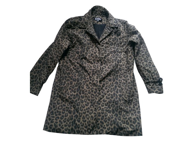 Claudie Pierlot Geant Estampa de leopardo Algodão Poliamida  ref.46944