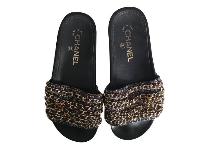 Chanel Mules Blue Chain  ref.46962