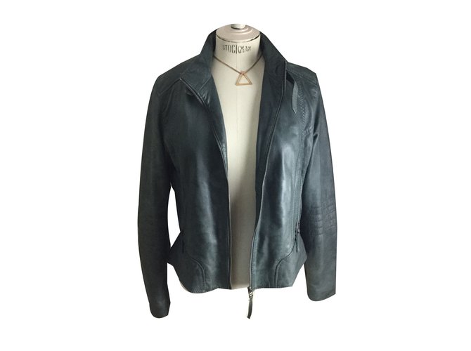 Oakwood Biker jacket Grey Leather  ref.46988