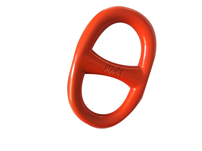 Hermès anneau de carré ou de plaid modèle chaine d'ancre Orange  ref.46993