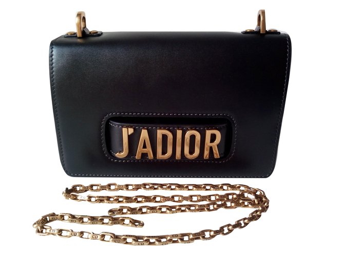 J'adior bag in black calfskin Leather ref.47008 - Joli Closet