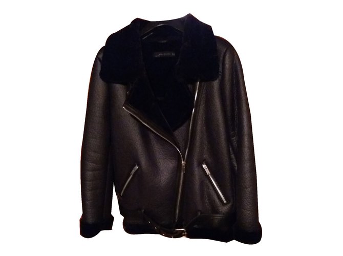 Zara Biker jacket Black Synthetic  ref.47067