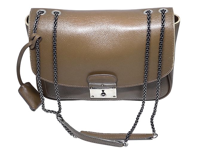 Marc Jacobs 1984 Polly Handtasche Taupe Lackleder