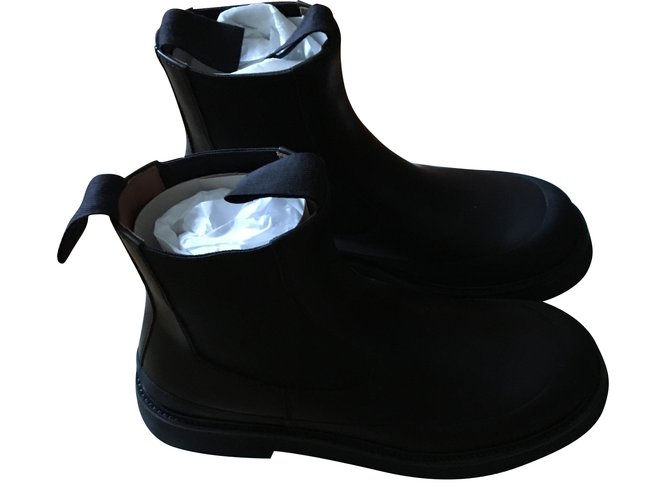 Céline Ankle Boots Black Leather  ref.47091
