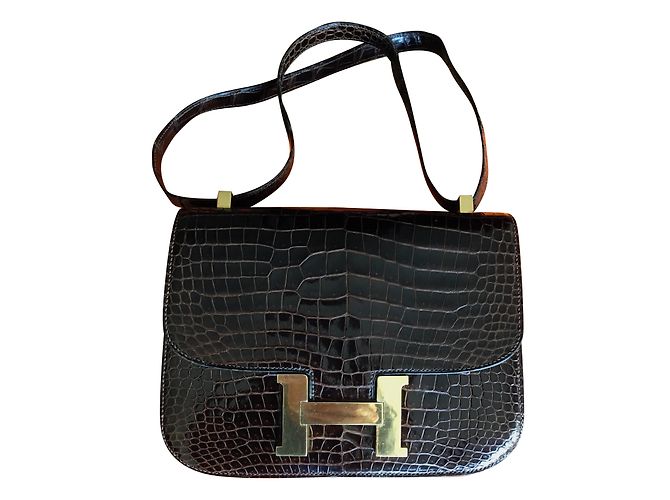 Hermès HERMES Constance Crocodile Marrone