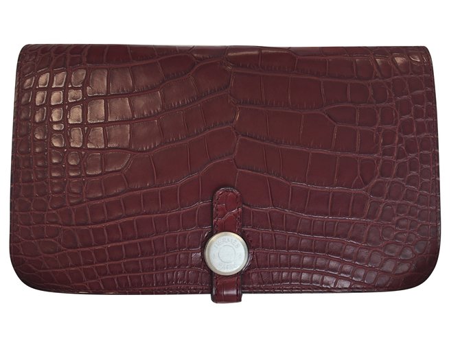 Hermès Dogon Duo Alligator Dark red Exotic leather  ref.47146