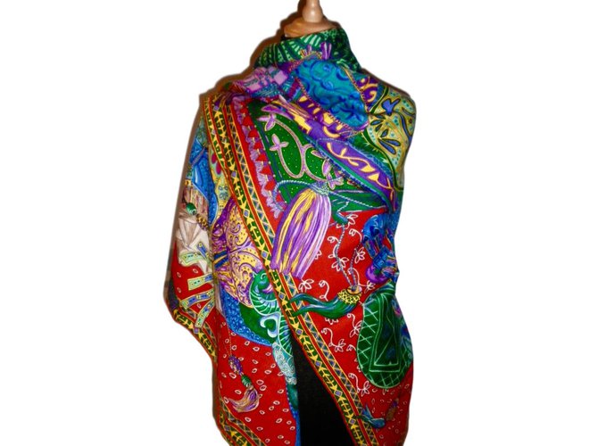Hermès CAVALIERI del CAUCASIO Multicolore Cachemire  ref.47154