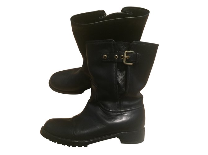 Louis Vuitton Boots Black Leather  ref.47251