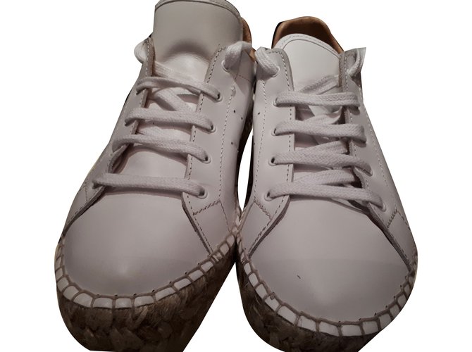 Autre Marque Baskets Cuir Blanc  ref.47264