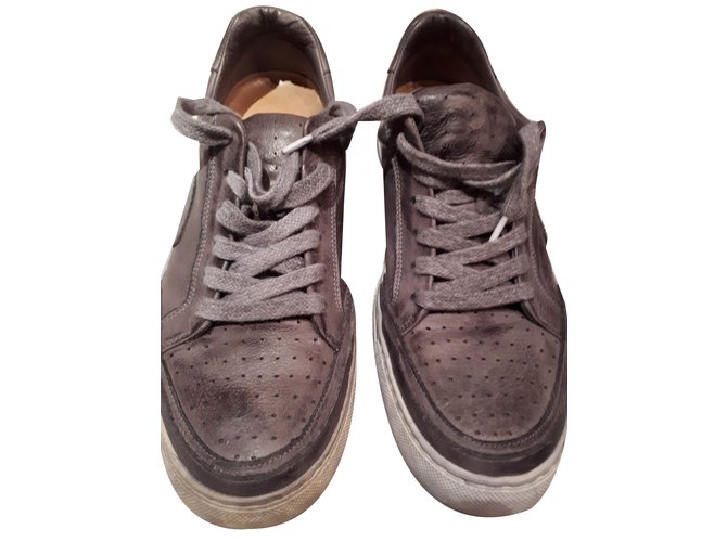 Free Lance Sneakers Grey Leather  ref.47265
