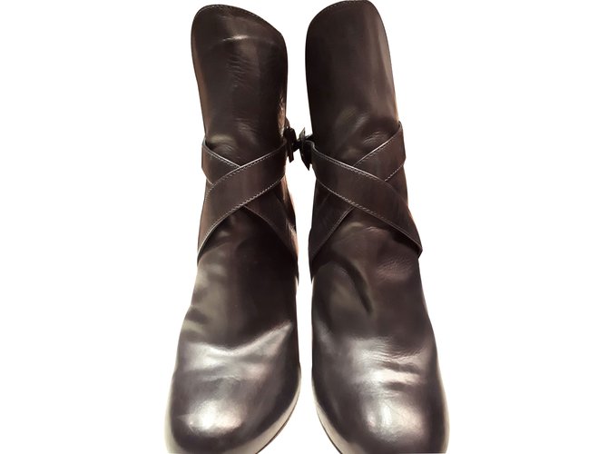 Alaïa Ankle Boots Black Leather  ref.47268