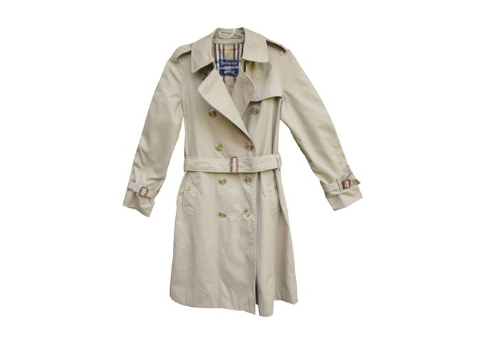 Burberry Trench coats Beige Cotton Polyester  ref.47276