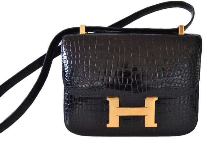 Hermès Black Crocodile constance Exotic leather  ref.47373