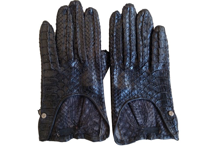Autre Marque Python-Handschuhe Schwarz  ref.47387